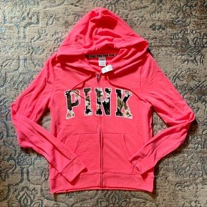 PINK Neon Floral Full Zip